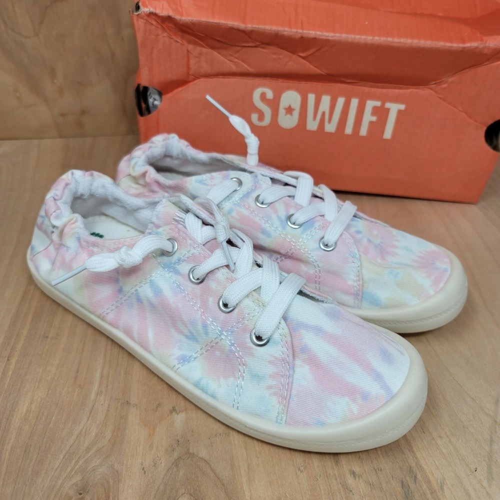 Sowift Womens Sneakers Sz 8 M Lace Up Canvas Shoes Slip On Comfort